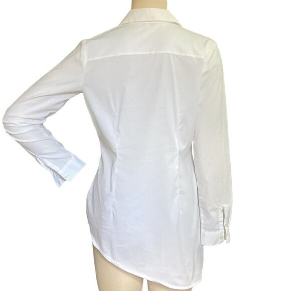 Cabi Chic Asymmetrical Studded Shirt Sz S White 118K - Picture 5 of 9